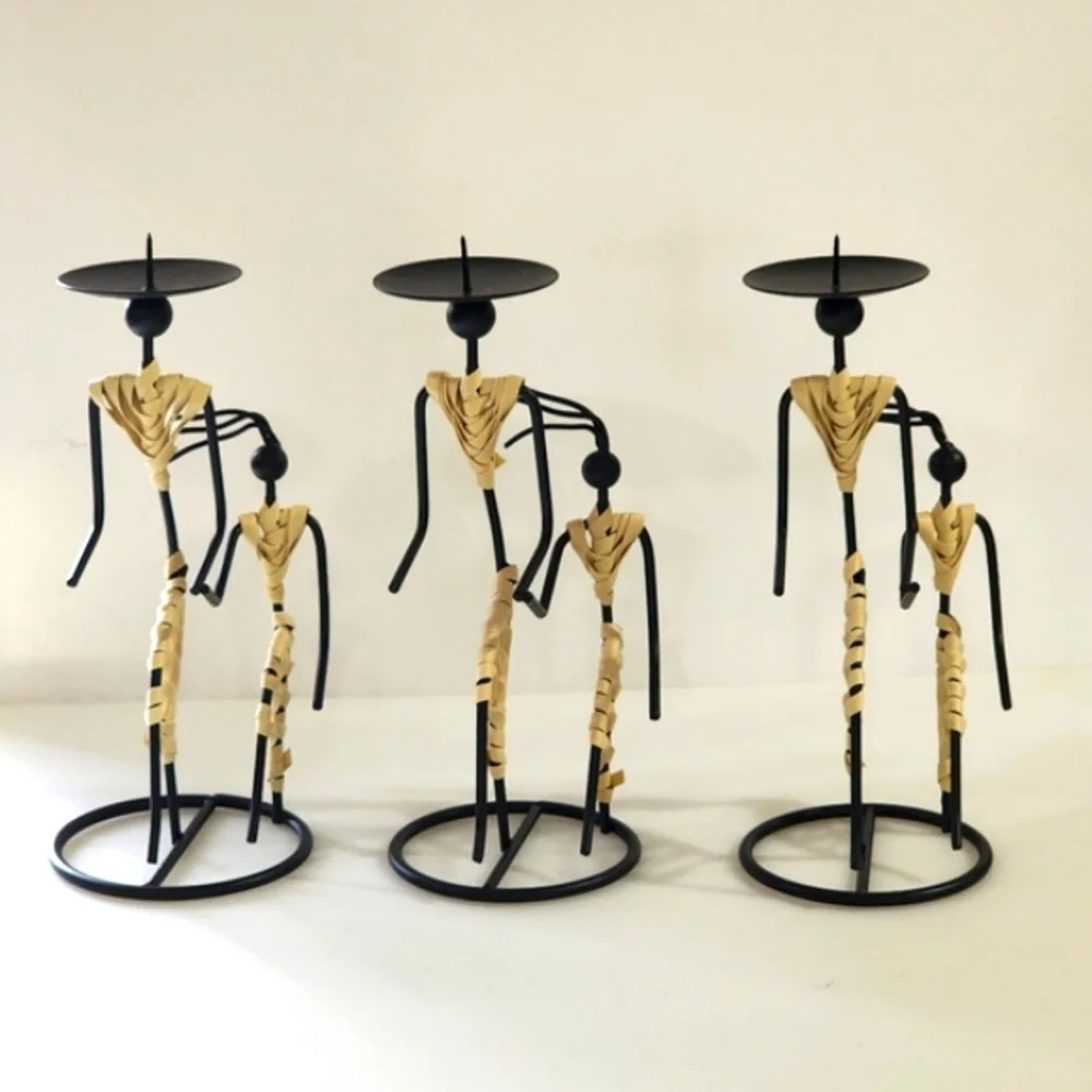 Cobble Creek Wire Figure‎ Candle Holder Set of 3 pcs